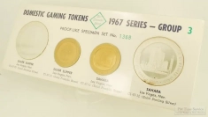 The Franklin Mint Domestic Gaming Tokens 1967 Series Group 3 set 1368; Silver Slipper, Sahara