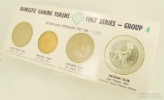 The Franklin Mint Domestic Gaming Tokens 1967 Series Group 4 set 1368; Gold Strike Inn & Nevada Club