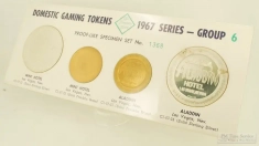 The Franklin Mint Domestic Gaming Tokens 1967 Series Group 6 set 1368; Mint Hotel & Aladdin casinos