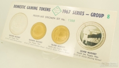 The Franklin Mint Domestic Gaming Tokens 1967 Series Group 8 set 1368; Golden Nugget, Silver Nugget