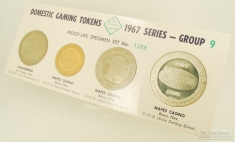 The Franklin Mint Domestic Gaming Tokens 1967 Series Group 9 set 1368; Thunderbird & Mapes casinos