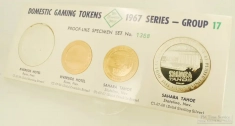 The Franklin Mint Domestic Gaming Tokens 1967 Series Group 17 set 1368; Riverside & Sahara Tahoe