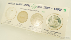 The Franklin Mint Domestic Gaming Tokens 1967 Series Group 21 set 1368; Desert/Riviera/Wagon/Binion