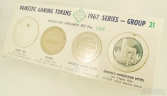 The Franklin Mint Domestic Gaming Tokens 1967 Series Group 21 set 1368; Desert/Riviera/Wagon/Binion