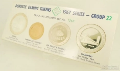 The Franklin Mint Domestic Gaming Tokens 1967 Series Group 22 set 1368; Sands/Nugget/Flamingo