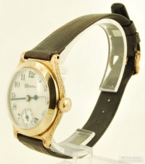 Hampden 17J LS adj. grade "The Four Hundred" wrist watch #3082970, YBM & SS cushion-shaped case