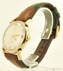 Elgin 17J adj. grade 687 wrist watch #P847275, elegant YGF & SS round water-resistant Elgin case