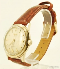 Tissot 17J automatic (self-winding) grade 285R-21 wrist watch #3347945, YGF & SS round WR case