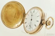 Elgin 16S 17J adj. grade 381 pocket watch #14784100, re-cased into a lovely fully engraved YGF HC