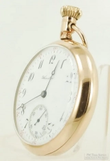 Hamilton 16S 17J adj. grade 974 pocket watch #853474, heavy smooth polish YGF SB&B case