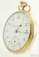 Hampden 16S 17J adj. The Dueber Watch Co. pocket watch #2771079, lovely YGF SB&B fully engraved case