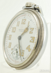 Waltham 16S 17J grade No. 1617 pocket watch #X31863333, WBM chrome SB&B case, military markings