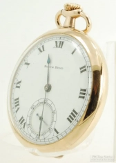 South Bend 12S 17J adj. grade 411 pocket watch #799237, YGF HB Panama-Chesterfield thin-model case