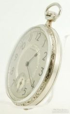 Howard (Keystone) 12S 17J adj. 3p series 7 pocket watch #1368294, heavy WGF fully engraved HB case