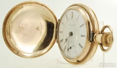 Elgin 18S 17J LS adj. B.W. Raymond grade 27 pocket watch #6146435, heavy fully engraved YGF HC