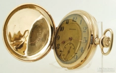 Burlington by Illinois 16S 21J adj. grade 108 pocket watch #3361018, eye-catching engraved YGF HC