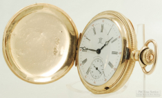 Hampden 12S 15J LS Gen'l Stark pocket watch #1517749, impressive YGF fully engraved thin-model HC