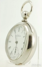 Waltham 18S 15J key wind pocket watch #463293, heavy smooth polish WBM HB&B case with gold hinges