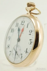 Hamilton 16S 19J LS adj. 5p grade 952 pocket watch #840154, YGF SB&B case, monogram, dual hour hands