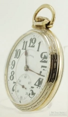 Illinois 16S 21J LS adj. 6p Bunn Special pocket watch #4388009, 2-tone YGF & WGF SB&B case