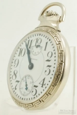 Waltham 16S 23J LS adj. 6p Vanguard Up & Down indicator pocket watch #24604688, WGF King RR case