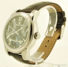 Louis bolle 17J automatic wind indicator grade 5051-338 with date wrist watch, SS WR display case