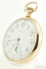 Waltham 12S 15J grade No. 220 pocket watch #16722253, attractive Roy 14k hinged swing out case