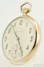 South Bend 12S 19J adj. 4p grade 429 pocket watch #899801, thin-model YGF SB&B case, FOE emblem