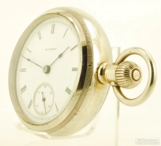 Illinois 18S 17J HCM adj. LS Stewart Special grade 64 pocket watch #1579794, WBM SB&B display case