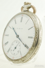 Elgin 12S 7J grade 303 pocket watch #26855124, nice WBM fully engraved SB&B thin-model case