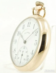 Illinois 16S 17J grade 304 pocket watch #3428871, handsome YGF SB&B case with elaborate engraving