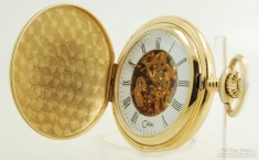 Colibri 26mm 17J pocket watch, elegant YBM Colibri HC, open dial center to view the movement