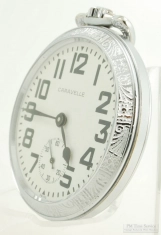 Caravelle by Bulova 36mm 17J grade 16OG N3 pocket watch, attractive WBM chrome Caravelle SB&B case