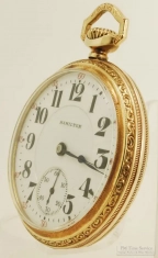 Hamilton 16S 21J LS adj. 5p grade 992 pocket watch #2341462, Keystone YGF SB&B fully engraved case