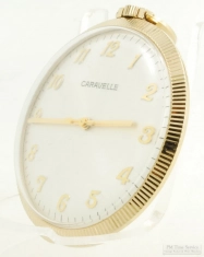 Caravelle by Bulova 25mm 7J grade 11DP N7 pocket watch, attractive friction fit cup-style YBM case