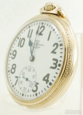 Ball-Hamilton 16S 21J LS adj. 5p grade 999P Official RR Standard pocket watch #B654326, YGF case