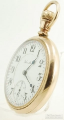 Hamilton 16S 21J LS adj. 5p grade 992 pocket watch #1113548, heavy YGF SB&B case, Montgomery dial