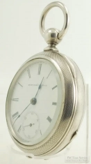 Elgin 18S 7J key wind grade 7 pocket watch #1257708, impressive coin silver HB&B case