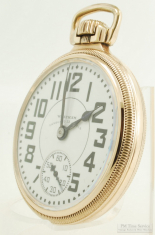 Waltham 16S 23J LS adj. 6p Vanguard pocket watch #28880444, handsome YGF SB&B case