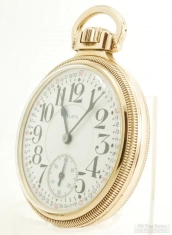 Elgin 16S 19J LS adj. 5p B.W. Raymond grade 455 pocket watch #21771288, YGF case, Montgomery dial