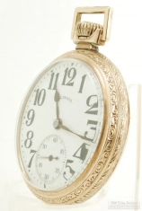 Illinois 16S 17J LS adj. grade 167 pocket watch #5483171, heavy YGF SB&B engraved case