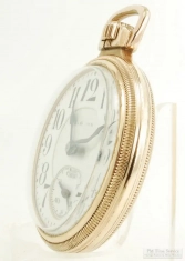 Elgin 16S 21J LS adj. 5p Father Time grade 454 pocket watch #22555294, heavy YGF SB&B case