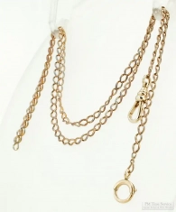 19.5" YGF very light weight oval link straight style pocket watch chain, small spring ring finding