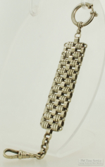 6" WBM art-deco design ribbon-style pocket watch chain with an oversized spring ring finding