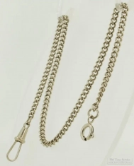 13.5" WBM straight style curb link light-weight pocket watch chain with a spring ring finding