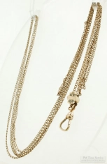 30" YGF ladies' slide chain with delicate curb link chain, fancy shield-shaped slide set with pearls