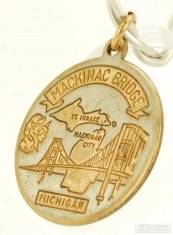 Two-tone WBM & YGF Michigan Mackinac Bridge fob