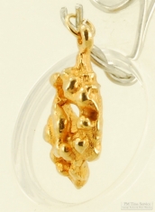 YGP gold nugget design pocket watch chain fob, cut-out sections emulating a natural nugget