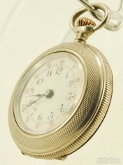 Jules Gallet 29mm 7J pin set Lady Racine ladies' pocket watch, lovely solid silver HB case