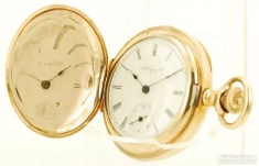 Elgin OS 15J grade 130 ladies' pocket watch #7251659, original YGF Essex HC, distinctive engraving